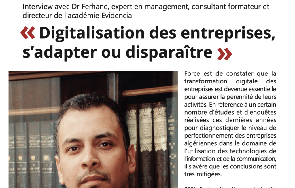 Interview de Dr. Ferhane au magazine L’ACTUEL